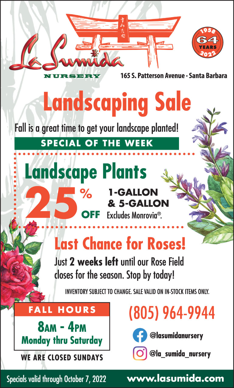 Landscape Plant Sale at La Sumida Nursery