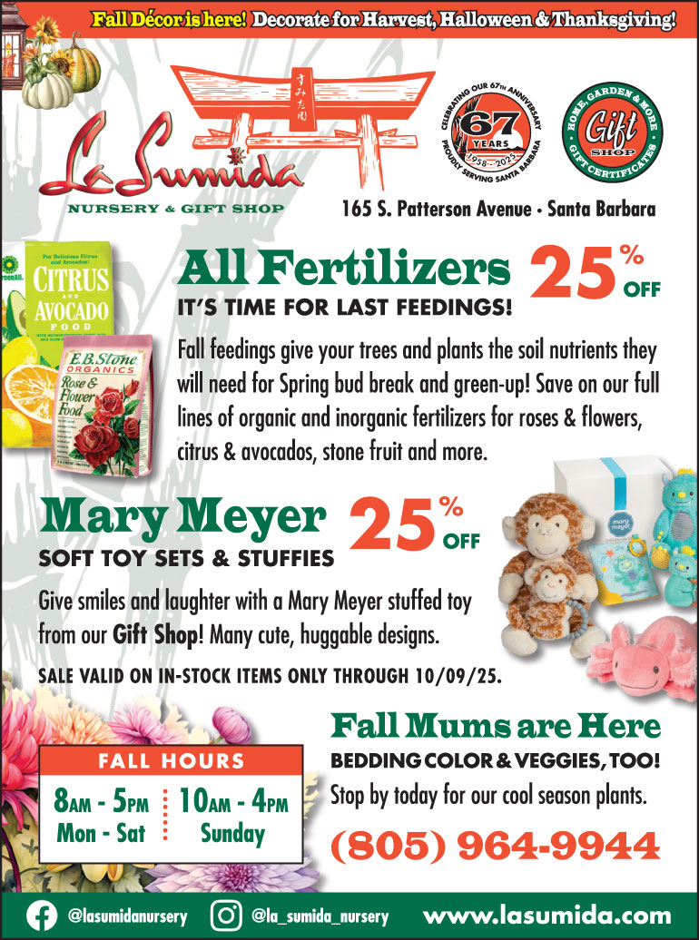 All Fertilizers and Mary Meyer Soft Toys & Stuffies on sale at La Sumida Nursery through 10/9/25
